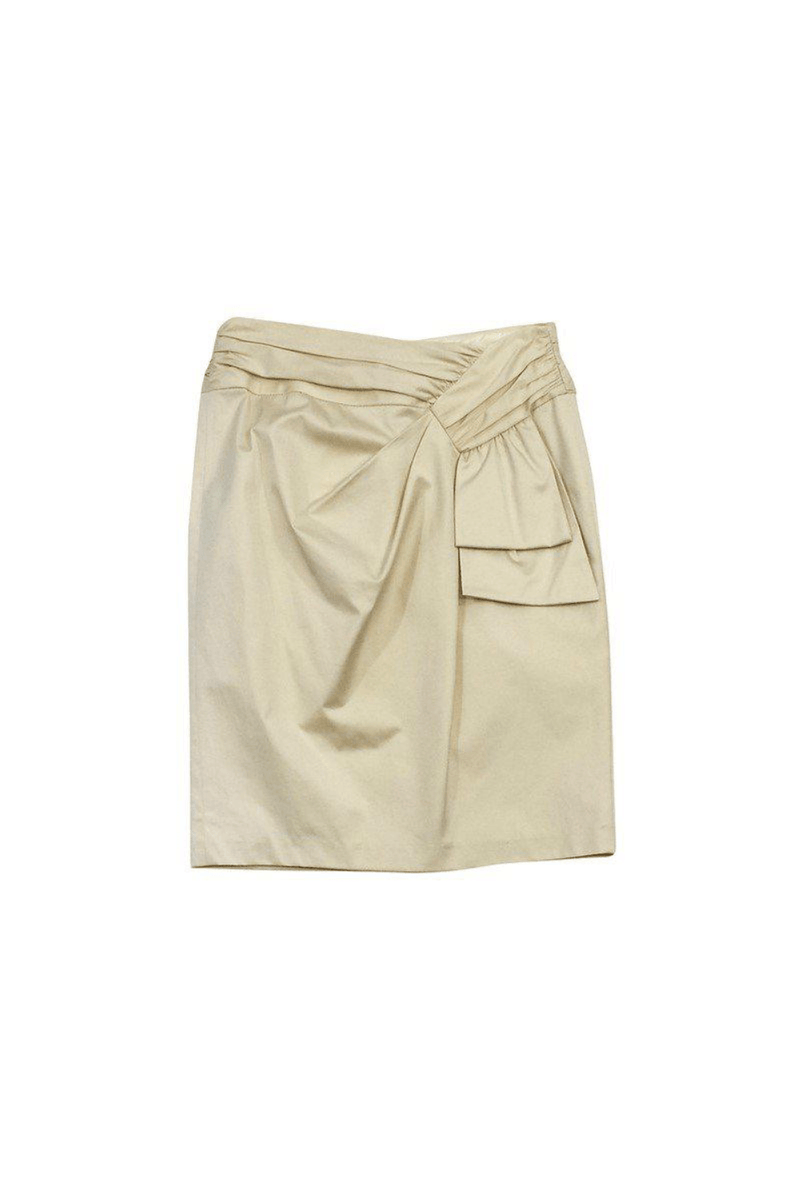 Nanette Lepore - Cream Cotton Gathered Waist Skirt - Trendy Seconds