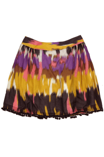 Milly - Cotton & Silk Pom Pom Hem Skirt Sz 6 - Trendy Seconds