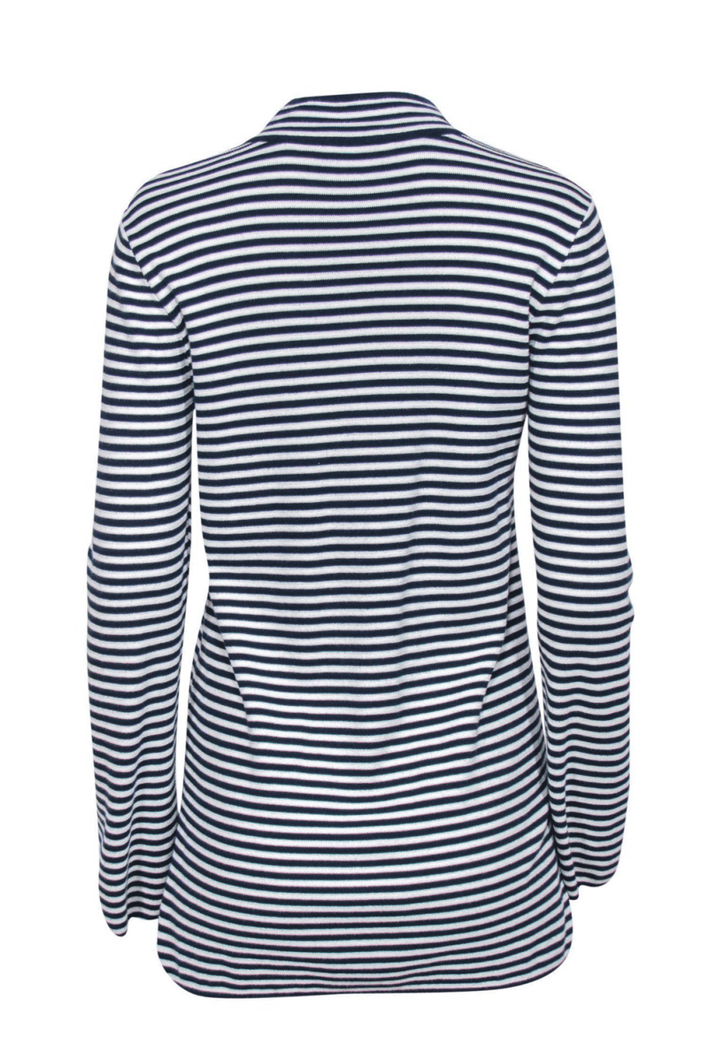 Tory Burch - Blue & White Striped Tunic w/ Rope Neckline - Trendy Seconds
