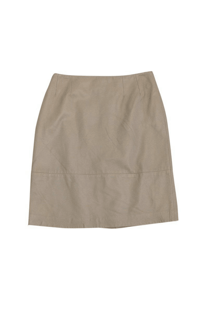 Max Mara - Tan Leather Skirt - Trendy Seconds