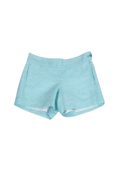 Lilly Pulitzer - Blue Swirly Boucle Shorts - Trendy Seconds
