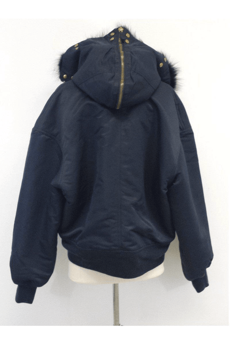 Jean Paul Gaultier Jeans - Navy Jacket w/Fur Trim - Trendy Seconds