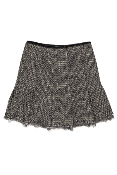 Elie Tahari - Brown Tweed Pleated Skirt - Trendy Seconds