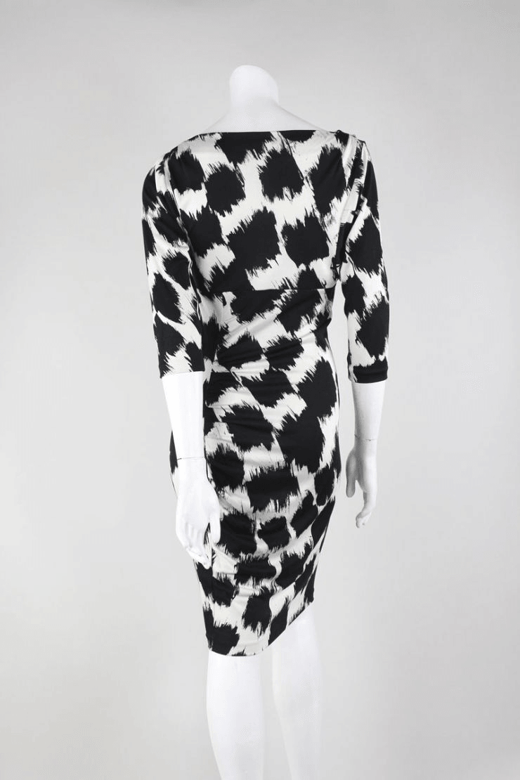 Diane Von Furstenberg - Blak and White Print Dress - Trendy Seconds