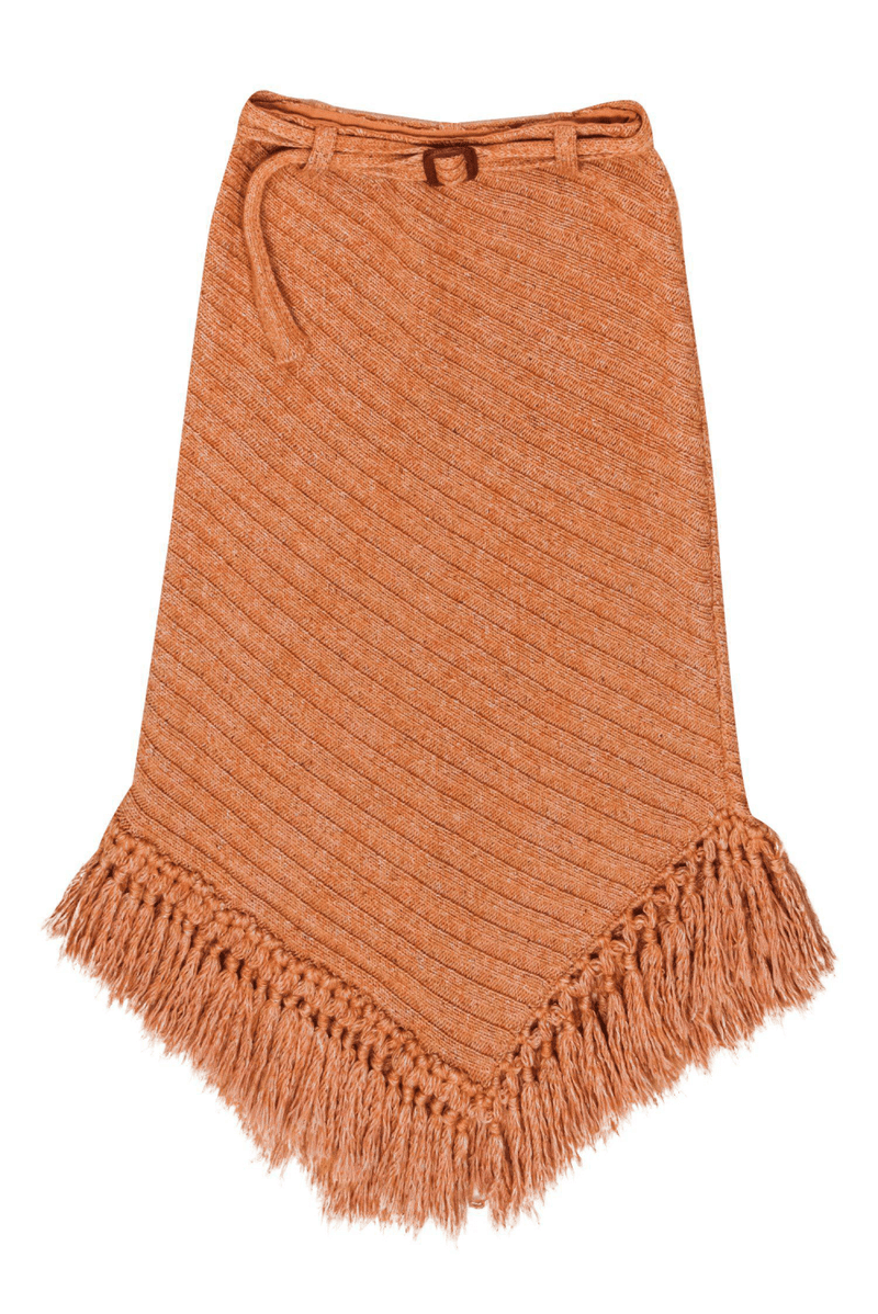 Missoni - Orange Asymmetrical Fringe Knit Skirt - Trendy Seconds