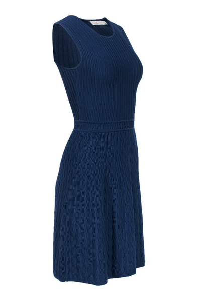 Tory Burch - Navy Knit A-Line Sleeveless Dress - Trendy Seconds
