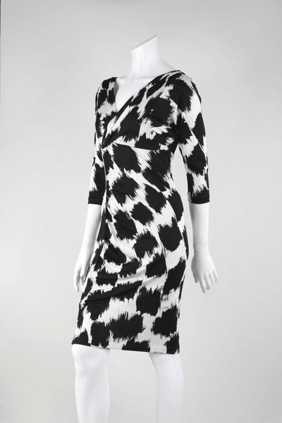 Diane Von Furstenberg - Blak and White Print Dress - Trendy Seconds