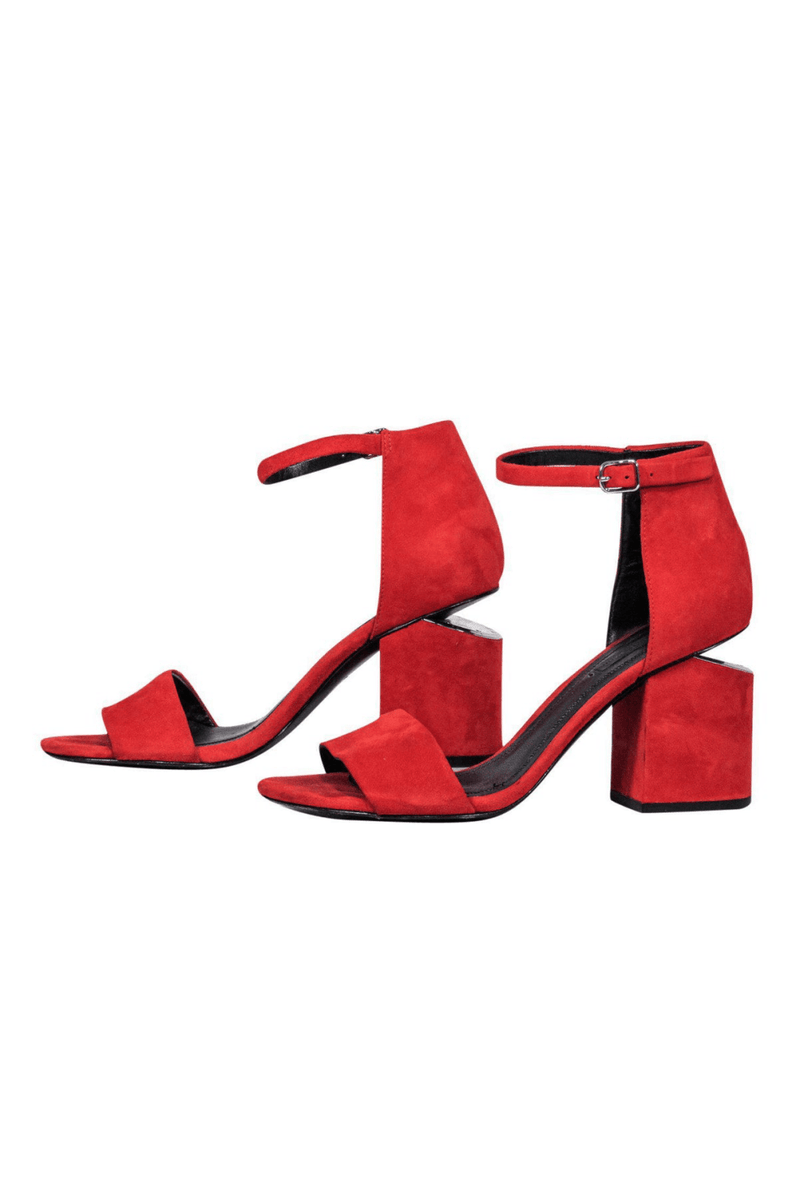 Alexander Wang - Red Suede Strappy Pumps - Trendy Seconds