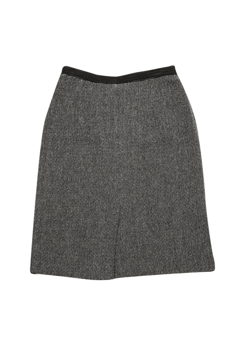 Max Mara - Gray & Black Heathered Knit Skirt - Trendy Seconds