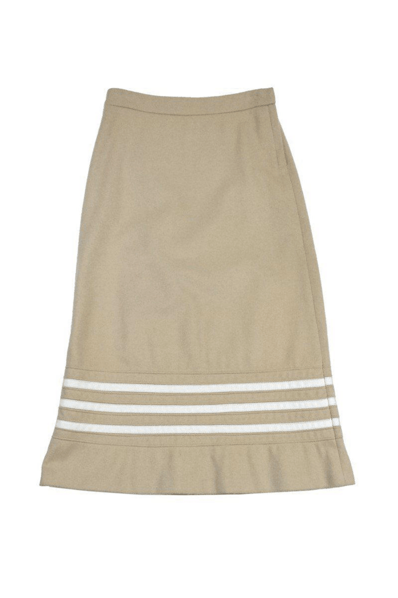 Marc Jacobs - Beige & White Long Wool Skirt - Trendy Seconds
