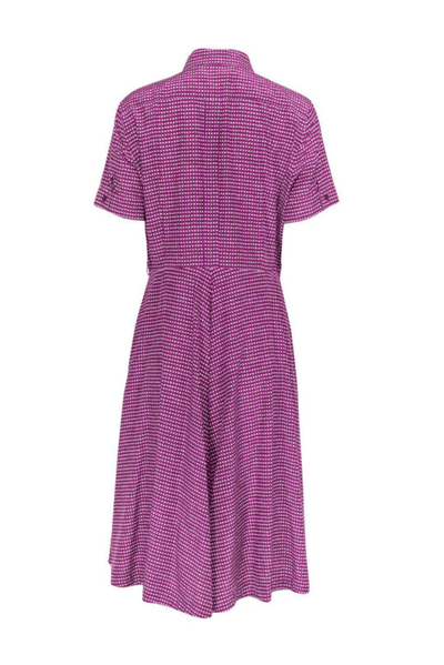 Max Mara - Purple & White Printed Silk Blend Shirt Dress - Trendy Seconds