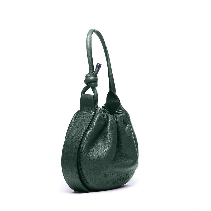 Ina Bag Medium Pebble Ruched Forest - Trendy Seconds