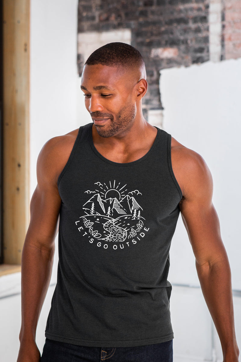 Lets Go Outside Unisex Eco-Triblend Tank - Trendy Seconds