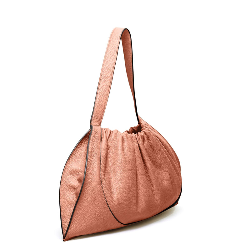 Ana Tote Large Pebble Ruched Apricot - Trendy Seconds