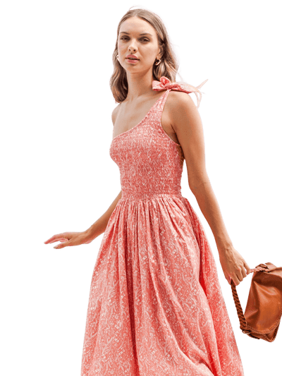 Sienna One-Shoulder Shirred Dress - Trendy Seconds