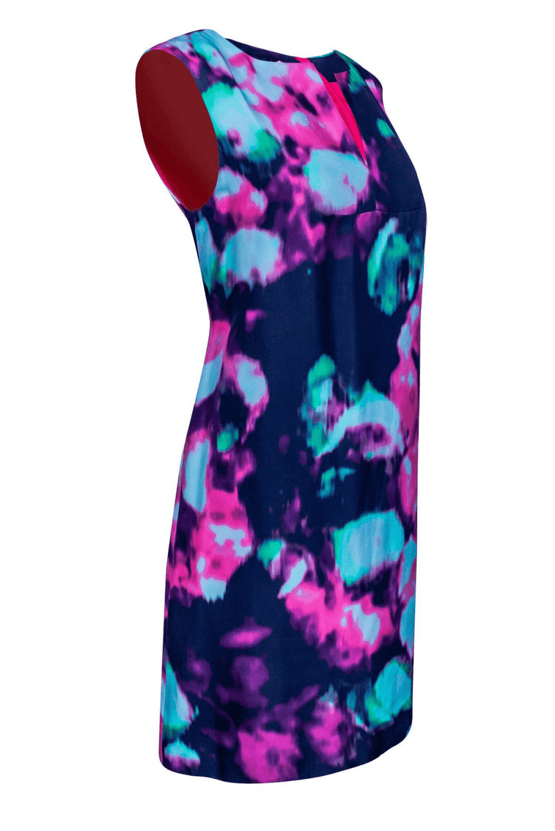 Kate Spade - Navy Shift Dress w/ Neon Tie-Dye - Trendy Seconds