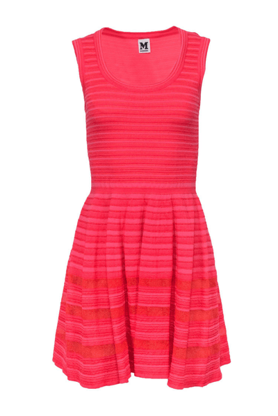 Missoni - Hot Pink & Orange Striped Knit Mini Dress - Trendy Seconds