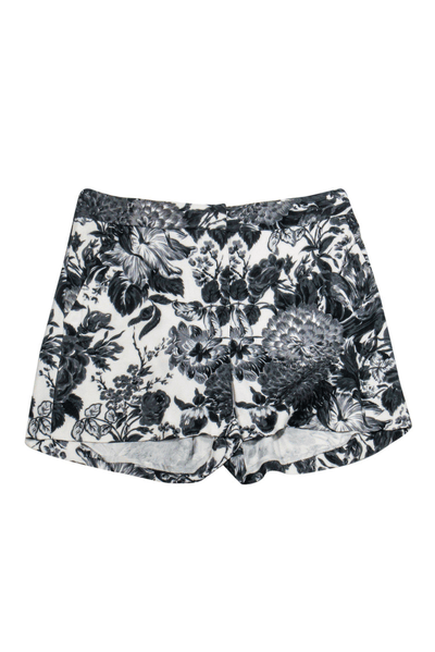Stella McCartney - Black & White Floral Shorts - Trendy Seconds