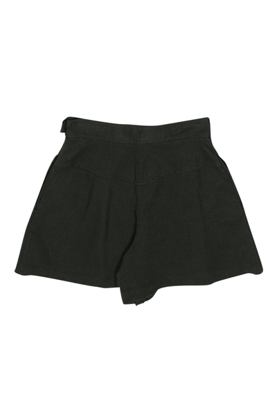 See by Chloe - Olive Green Pleated High-Waist Shorts - Trendy Seconds