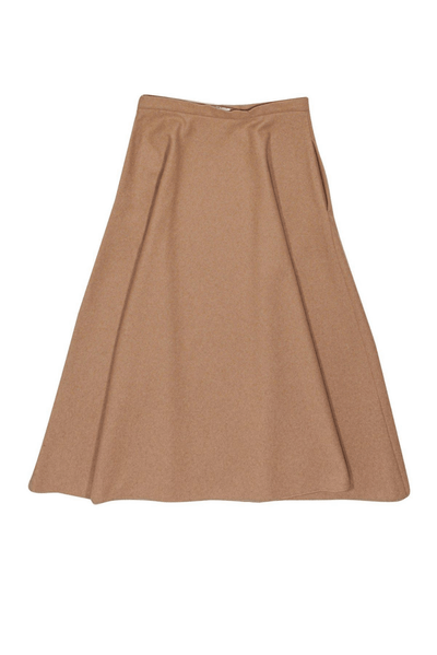 Max Mara - Tan Wool Maxi Skirt - Trendy Seconds