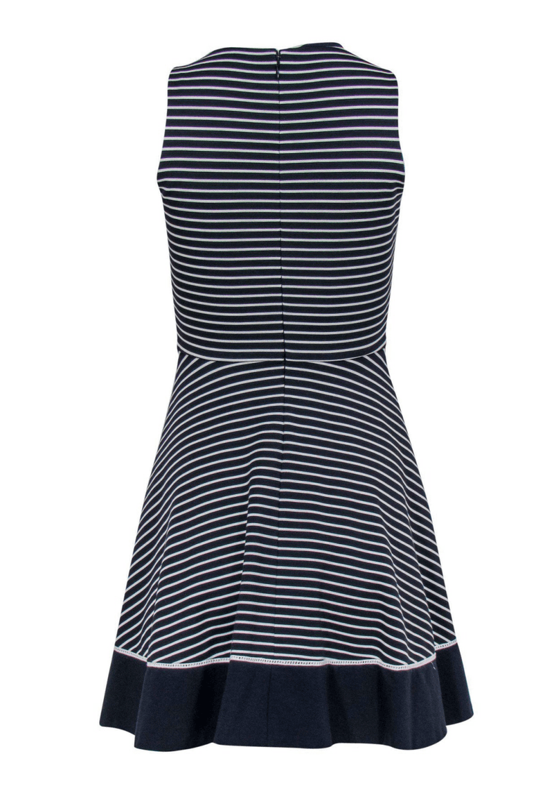 Kate Spade - Navy & White Striped Fit & Flare Dress - Trendy Seconds