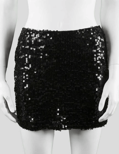 La Rox Luxe - Black Sequined Mini Skirt - Trendy Seconds