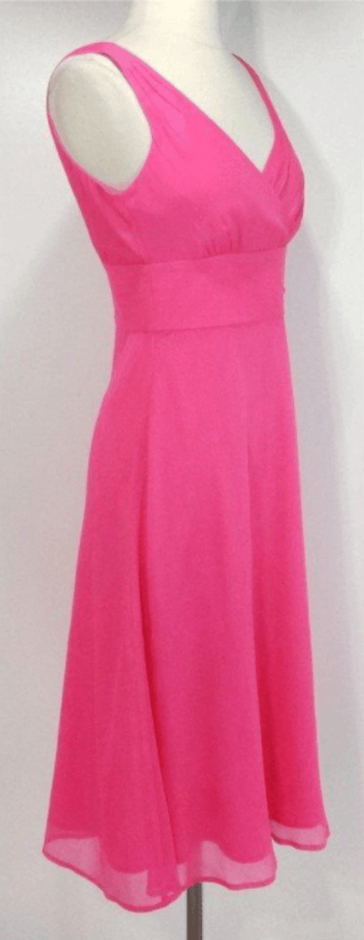 J.Crew - Bright Pink Silk Empire Waist Dress - Trendy Seconds