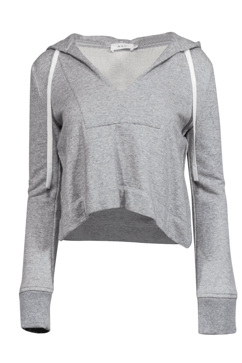 A.L.C. - Grey Cropped Hoodie - Trendy Seconds