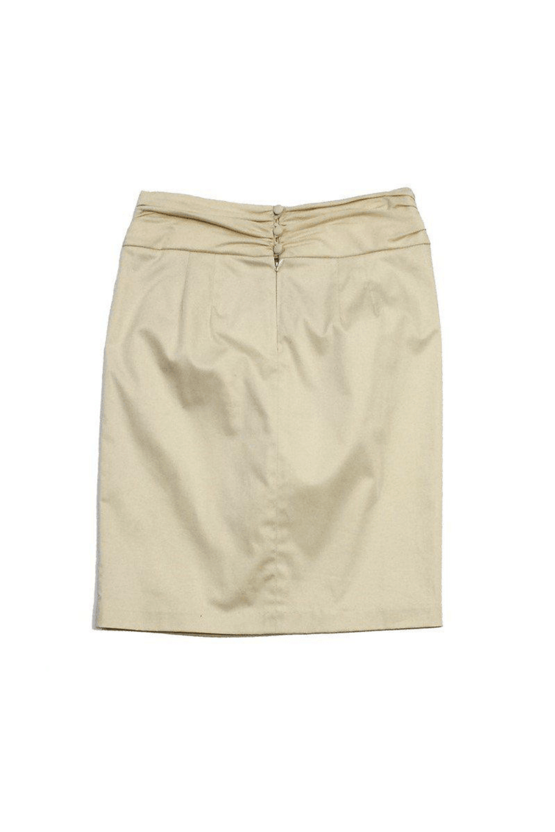 Nanette Lepore - Cream Cotton Gathered Waist Skirt - Trendy Seconds