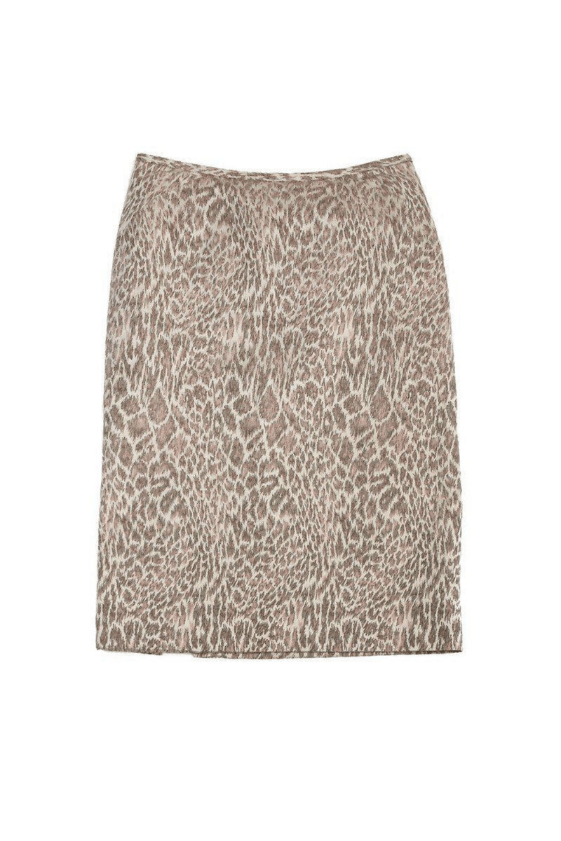 Peter Som - Abstract Leopard Print Cotton Blend Pencil Skirt - Trendy Seconds