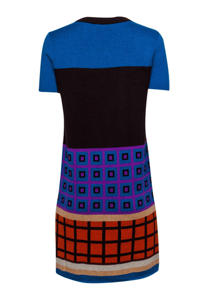 Kate Spade - Multicolor Geo Print Wool Sweater Dress - Trendy Seconds
