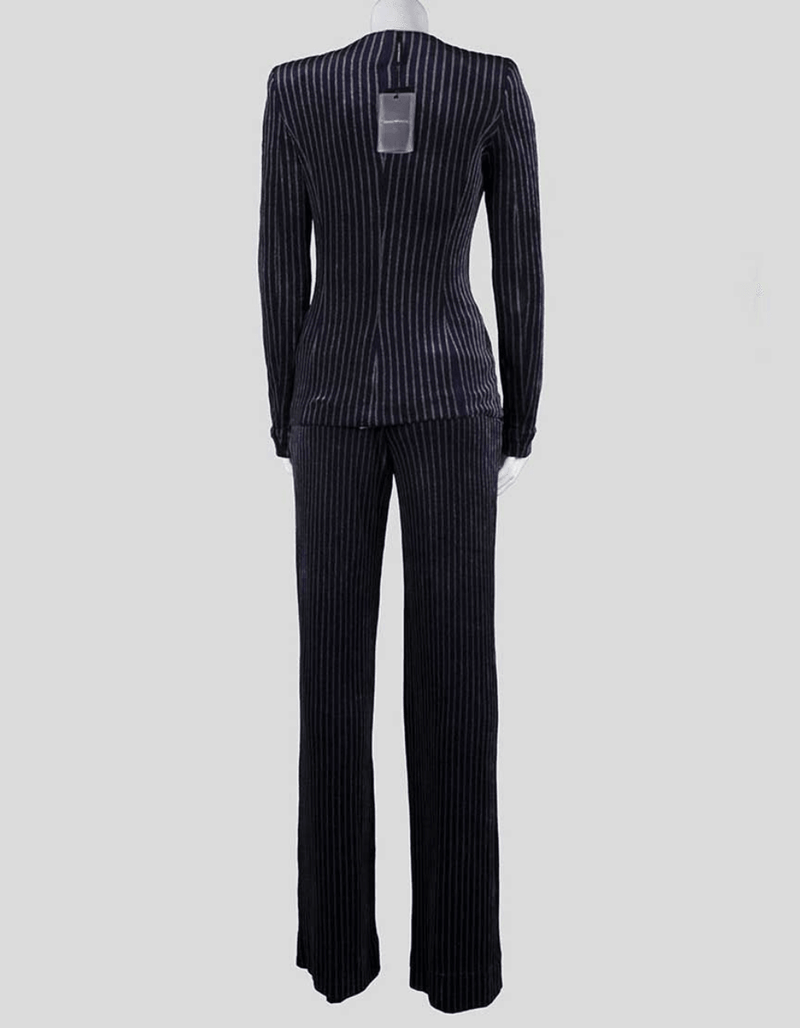 Emporio Armani - Blue and Grey Striped Pant and Blazer - Trendy Seconds