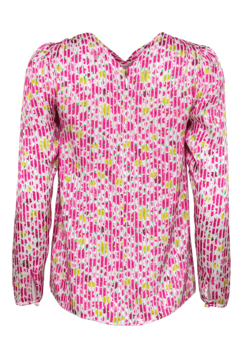 Kate Spade - Pink & White Striped Knotted Blouse w/ Florals - Trendy Seconds