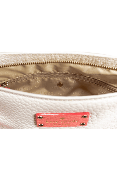 Kate Spade - Ivory & Coral Pebbled Leather Cross Body - Trendy Seconds