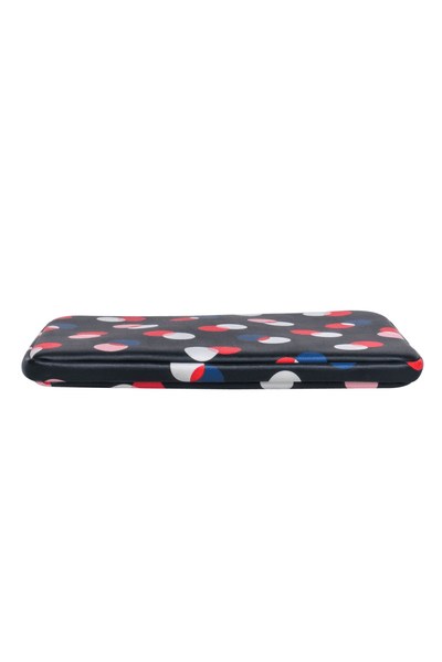 Kate Spade - Navy & Multicolor Polka Dot Zippered Leather Laptop Case - Trendy Seconds