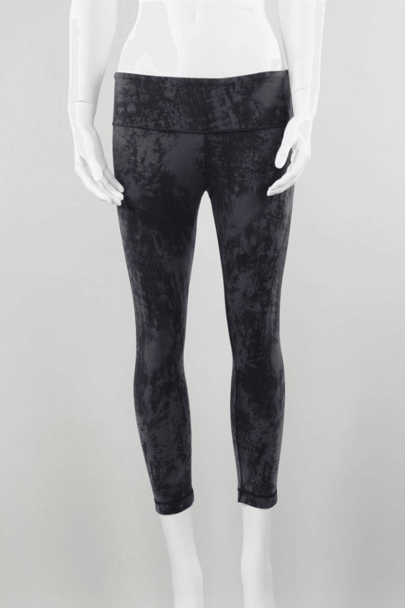 Lululemon - Grey and Black Print Running Pants - Trendy Seconds