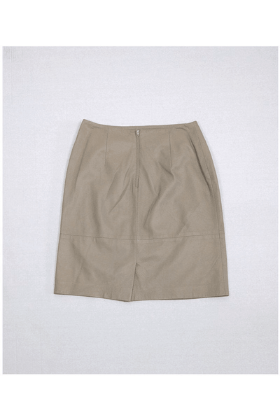 Max Mara - Tan Leather Skirt - Trendy Seconds