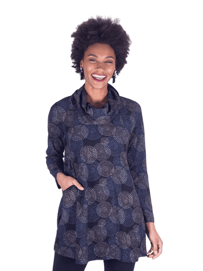Fossil Print Cowl Tunic - Trendy Seconds